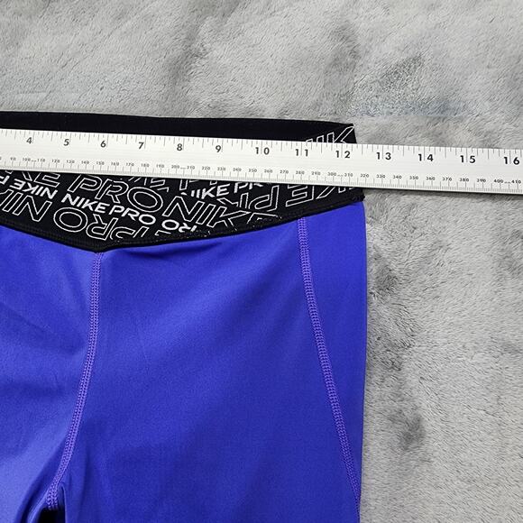 Nike Pro Leggings Womens M Purple Black Dri-FIT Twist Waist Crop Capri Running - Picture 10 of 14